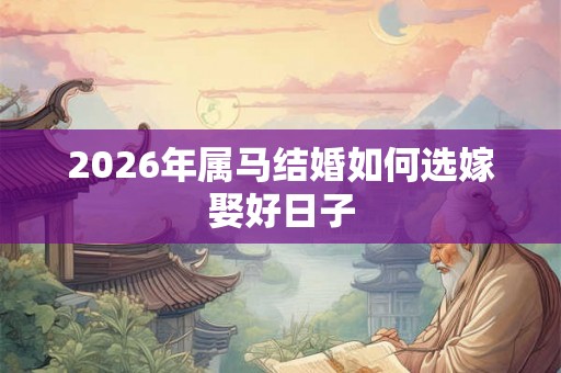 2026年属马结婚如何选嫁娶好日子