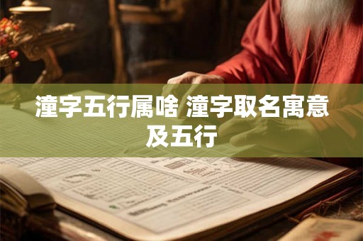 潼字五行属啥 潼字取名寓意及五行