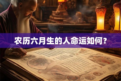 农历六月生的人命运如何？