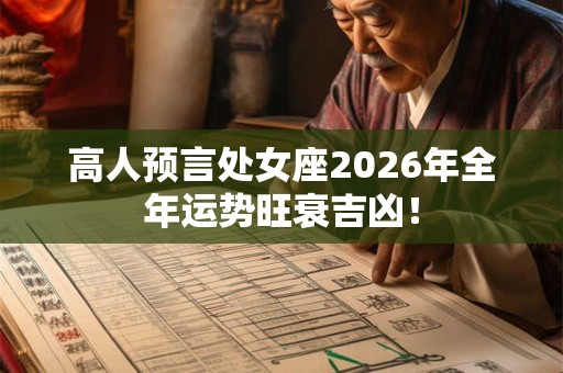 高人预言处女座2026年全年运势旺衰吉凶! 高人预言处女座2026年全年运势旺衰吉凶!