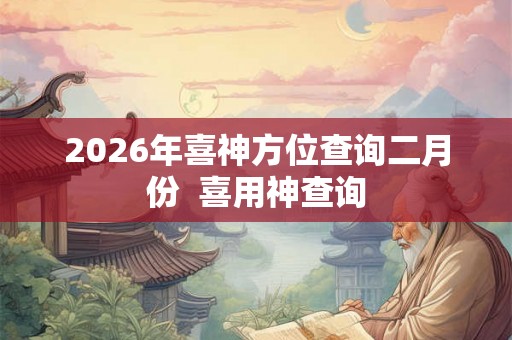 2026年喜神方位查询二月份  喜用神查询