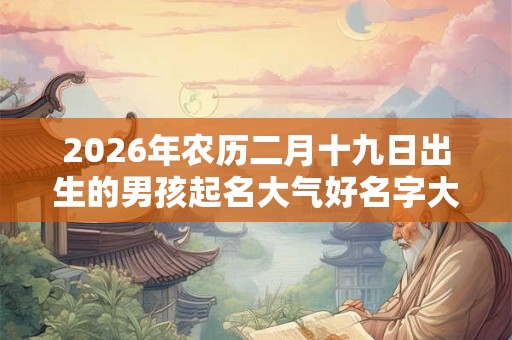 2026年农历二月十九日出生的男孩起名大气好名字大全