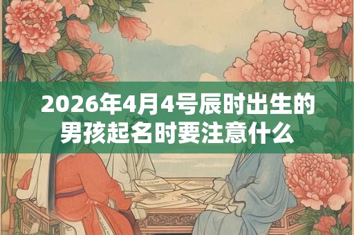 2026年4月4号辰时出生的男孩起名时要注意什么