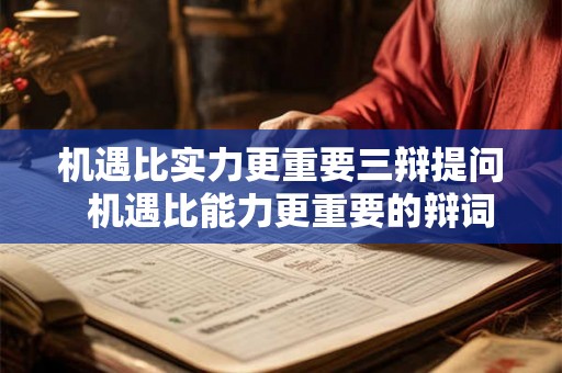 机遇比实力更重要三辩提问  机遇比能力更重要的辩词