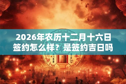 2026年农历十二月十六日签约怎么样?是签约吉日吗? 2026年农历十二月十六日签约怎么样?是签约吉日吗?