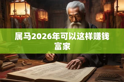 属马2026年可以这样赚钱富家