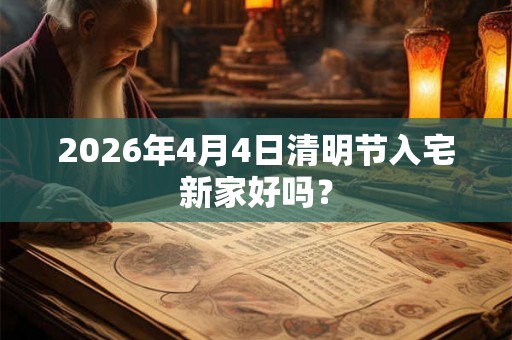2026年4月4日清明节入宅新家好吗？