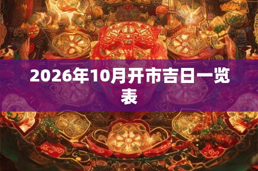 2026年10月开市吉日一览表