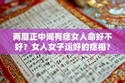 两眉正中间有痣女人命好不好?女人女子运好的痣相? 两眉正中间有痣女人命好不好?女人女子运好的痣相?