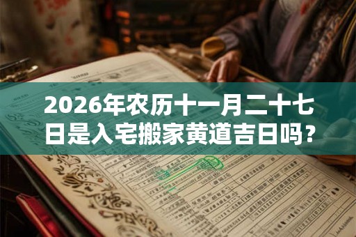 2026年农历十一月二十七日是入宅搬家黄道吉日吗？
