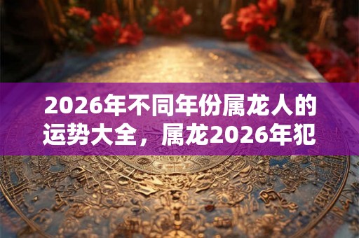 2026年不同年份属龙人的运势大全，属龙2026年犯太岁吗？