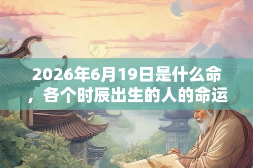 2026年6月19日是什么命，各个时辰出生的人的命运