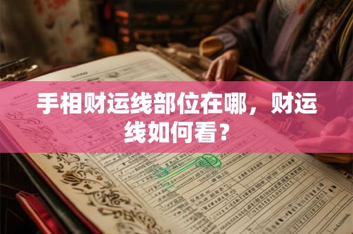 手相财运线部位在哪，财运线如何看？