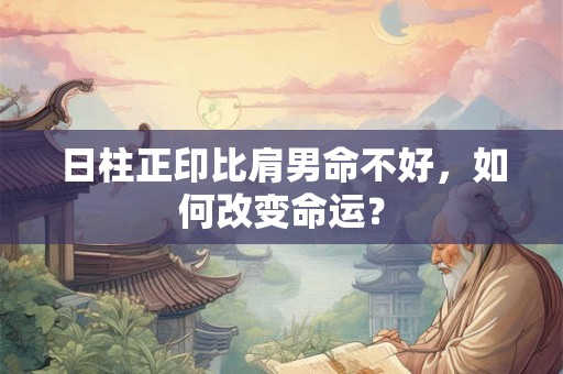 日柱正印比肩男命不好，如何改变命运？