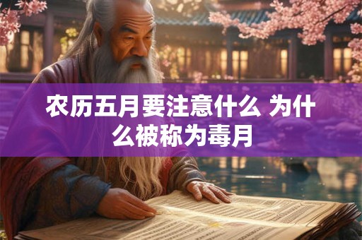 农历五月要注意什么 为什么被称为毒月