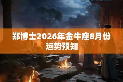 郑博士2026年金牛座8月份运势预知