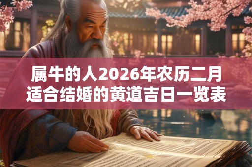属牛的人2026年农历二月适合结婚的黄道吉日一览表！