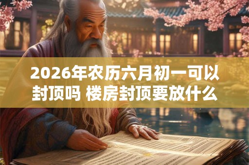 2026年农历六月初一可以封顶吗 楼房封顶要放什么
