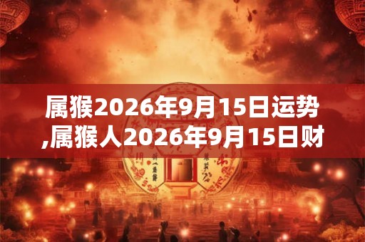 属猴2026年9月15日运势,属猴人2026年9月15日财运,生肖猴2026年9月15日运势 属猴2026年9月15日运势,属猴人2026年9月15日财运,生肖猴2026年9月15日运势