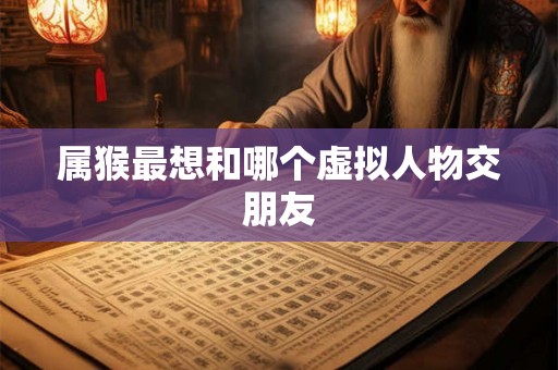 属猴最想和哪个虚拟人物交朋友