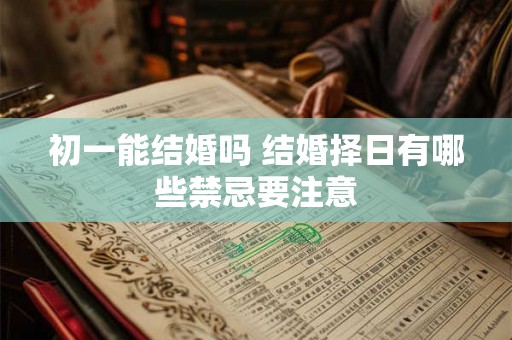 初一能结婚吗 结婚择日有哪些禁忌要注意
