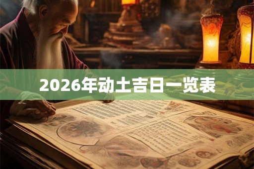 2026年动土吉日一览表