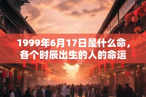1999年6月17日是什么命，各个时辰出生的人的命运