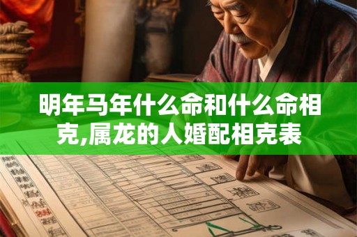 明年马年什么命和什么命相克,属龙的人婚配相克表