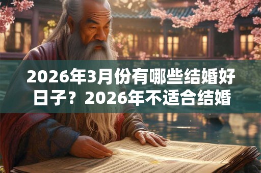 2026年3月份有哪些结婚好日子？2026年不适合结婚生肖？