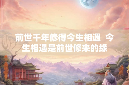 前世千年修得今生相遇  今生相遇是前世修来的缘