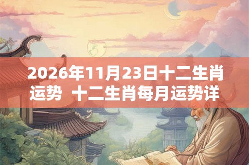 2026年11月23日十二生肖运势  十二生肖每月运势详解