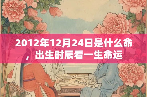 2012年12月24日是什么命，出生时辰看一生命运