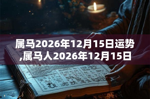 属马2026年12月15日运势,属马人2026年12月15日财运,生肖马2026年12月15日运势