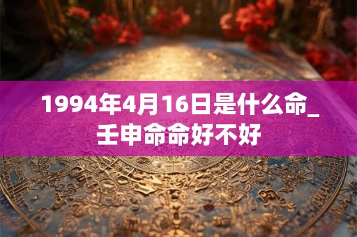 1994年4月16日是什么命_壬申命命好不好