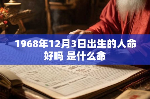 1968年12月3日出生的人命好吗 是什么命