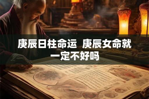 庚辰日柱命运  庚辰女命就一定不好吗