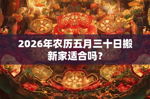 2026年农历五月三十日搬新家适合吗？