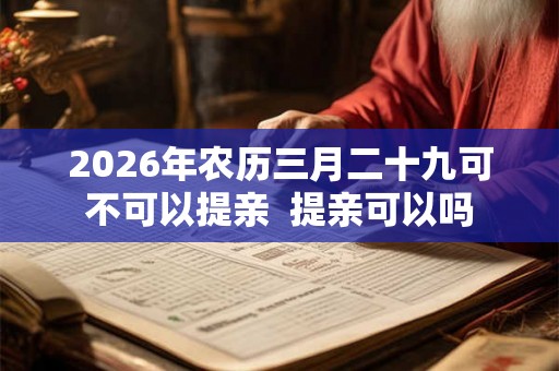 2026年农历三月二十九可不可以提亲  提亲可以吗