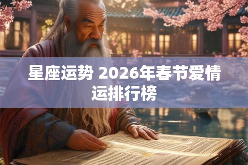 星座运势 2026年春节爱情运排行榜 星座运势 2026年春节爱情运排行榜