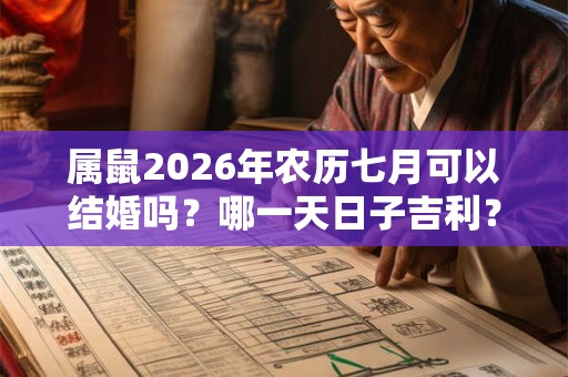 属鼠2026年农历七月可以结婚吗？哪一天日子吉利？