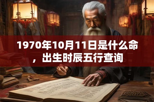 1970年10月11日是什么命，出生时辰五行查询