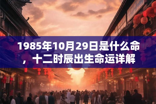 1985年10月29日是什么命，十二时辰出生命运详解