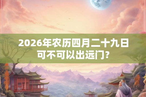2026年农历四月二十九日可不可以出远门？