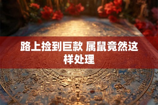 路上捡到巨款 属鼠竟然这样处理