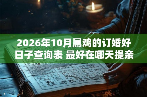 2026年10月属鸡的订婚好日子查询表 最好在哪天提亲