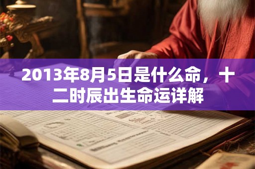 2013年8月5日是什么命，十二时辰出生命运详解