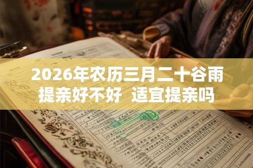 2026年农历三月二十谷雨提亲好不好  适宜提亲吗