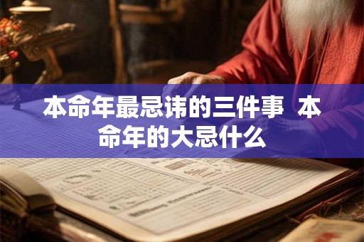 本命年最忌讳的三件事  本命年的大忌什么