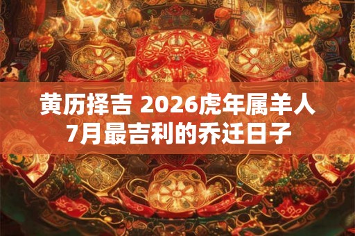 黄历择吉 2026虎年属羊人7月最吉利的乔迁日子