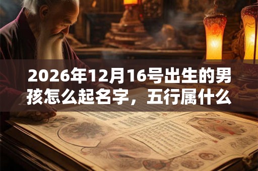 2026年12月16号出生的男孩怎么起名字，五行属什么